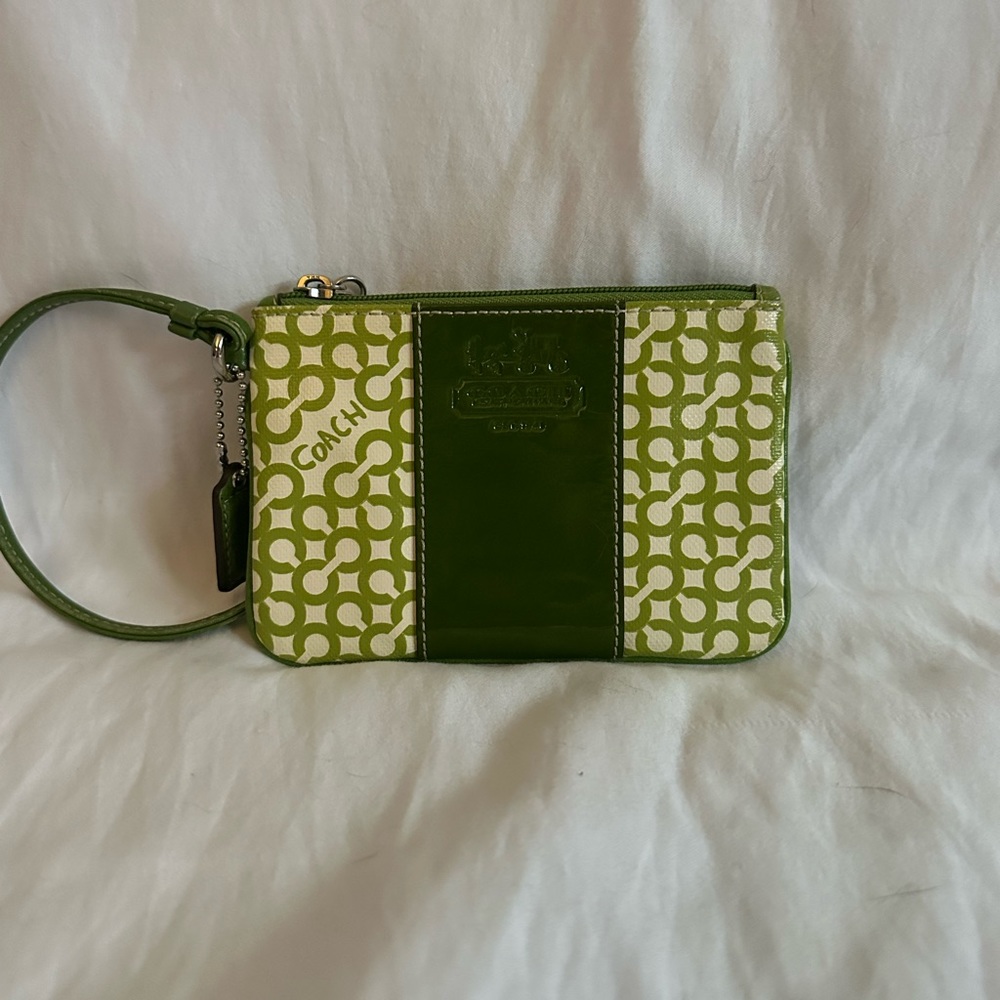 NWOT Green Coach Wristlet